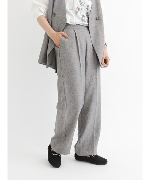 Samansa Mos2 blue（サマンサモスモスブルー）の「ツイードライクパンツ【セットアップ可】（その他パンツ・レディース・チャコール/グレー/ブラウン・ﾌﾘ-）」の13枚目の写真