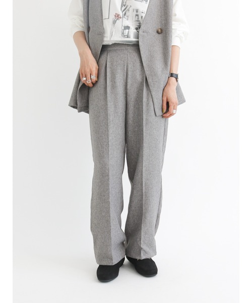 Samansa Mos2 blue（サマンサモスモスブルー）の「ツイードライクパンツ【セットアップ可】（その他パンツ・レディース・チャコール/グレー/ブラウン・ﾌﾘ-）」の15枚目の写真