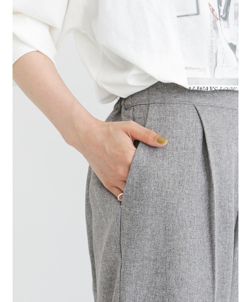 Samansa Mos2 blue（サマンサモスモスブルー）の「ツイードライクパンツ【セットアップ可】（その他パンツ・レディース・チャコール/グレー/ブラウン・ﾌﾘ-）」の21枚目の写真