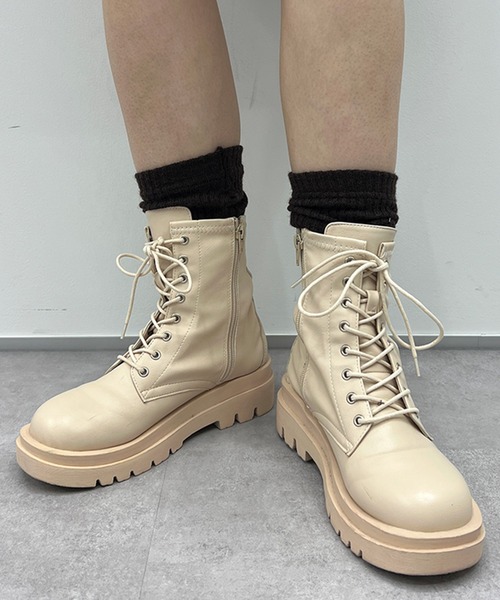 kutir（クティール）の「レースアップブーツ（ブーツ・レディース・ブラック/ベージュ/ブラウン・SMALL/MEDIUM/LARGE/X-LARGE）」の9枚目の写真