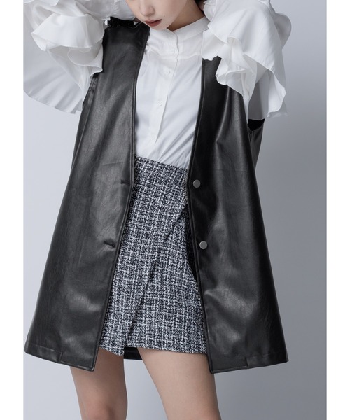 Adoon plain(アドーンプレーン)の「ツイードミニスカート(スカート・レディース・ホワイト/ブラック・FREE)」の14枚目の写真