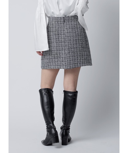 Adoon plain(アドーンプレーン)の「ツイードミニスカート(スカート・レディース・ホワイト/ブラック・FREE)」の11枚目の写真