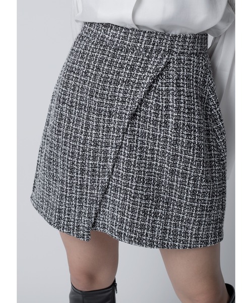 Adoon plain(アドーンプレーン)の「ツイードミニスカート(スカート・レディース・ホワイト/ブラック・FREE)」の18枚目の写真