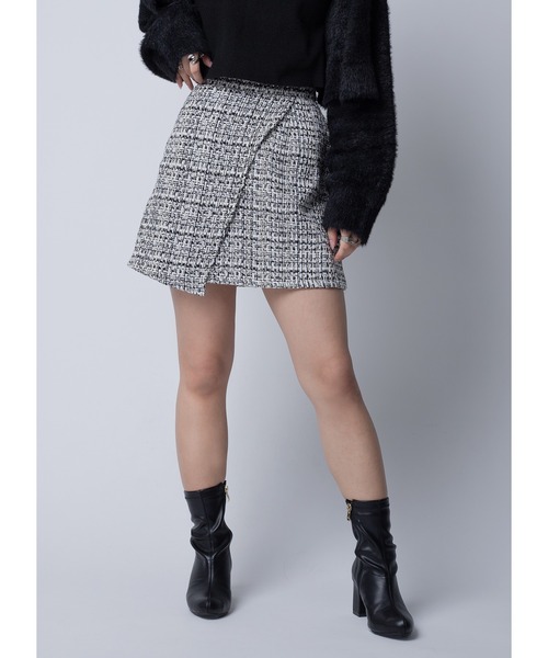 Adoon plain(アドーンプレーン)の「ツイードミニスカート(スカート・レディース・ホワイト/ブラック・FREE)」の20枚目の写真