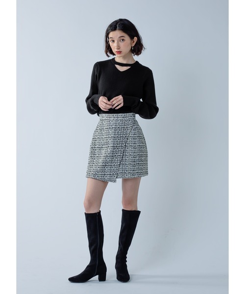 Adoon plain(アドーンプレーン)の「ツイードミニスカート(スカート・レディース・ホワイト/ブラック・FREE)」の19枚目の写真