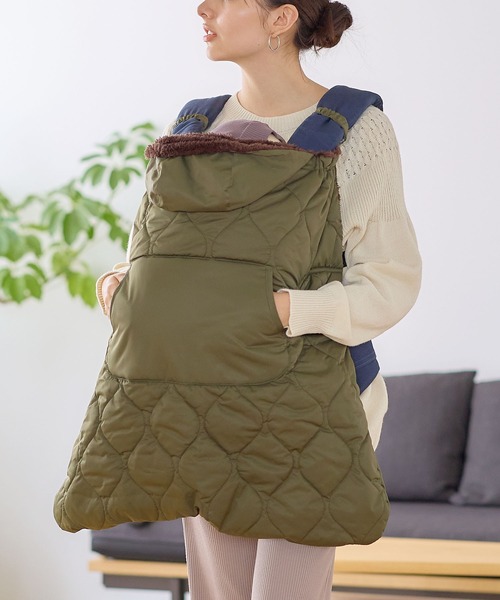 Rosemadame（ローズマダム）の「あったかモコモコベビーケープ（おくるみ）（おくるみ・レディース・ブラウン/ピンク/ライトグリーン/ライトグレー/カーキ/モカ/ネイビー/チャコールグレー/ブラック/ダークカーキ/ダークネイビー/ベージュ/ダークブラウン・フリー）」の10枚目の写真