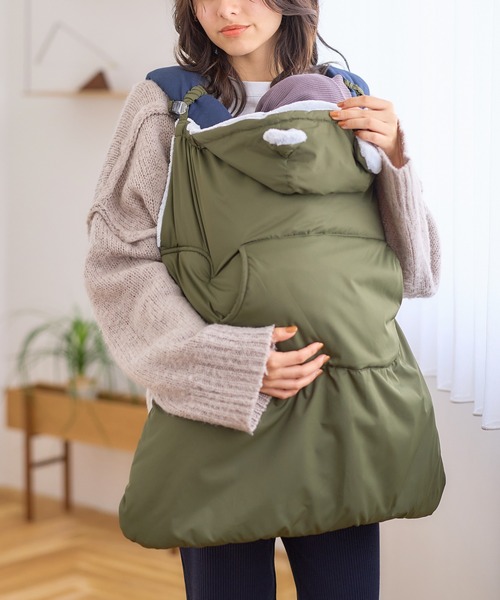 Rosemadame（ローズマダム）の「あったかモコモコベビーケープ（おくるみ）（おくるみ・レディース・ブラウン/ピンク/ライトグリーン/ライトグレー/カーキ/モカ/ネイビー/チャコールグレー/ブラック/ダークカーキ/ダークネイビー/ベージュ/ダークブラウン・フリー）」の2枚目の写真