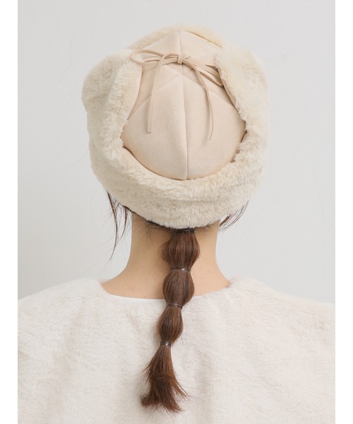 ehka sopo（エヘカソポ）の「フライトキャップ（キャップ・レディース・ブラック/オフホワイト/ベージュ・ﾌﾘ-）」の14枚目の写真