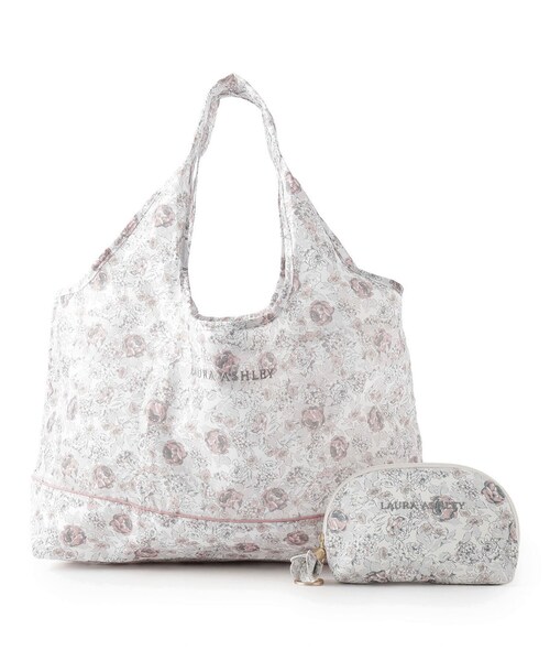 LAURA ASHLEY(ローラアシュレイ)の「クランズフォード柄 マイバッグM(エコバッグ/サブバッグ・レディース・グレー系・00)」の1枚目の写真