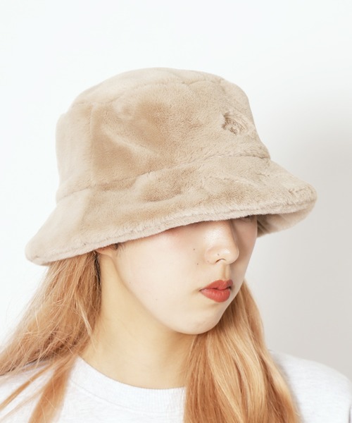 CONVERSE（コンバース）の「CONVERSE/コンバース CNSL FUR BUCKET HAT バケットハット（ハット・メンズ・ブラック/アイボリー/グレー/ベージュ・57cm）」の4枚目の写真