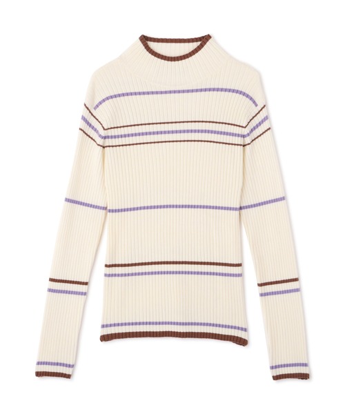 N.（N. Natural Beauty Basic）（エヌエヌナチュラルビューティーベーシック）の「【横田ひかるさん着用】◆マルチボーダーハイネックリブニット（ニット/セーター・レディース・ベージュ/グレー/オフホワイト・MEDIUM）」の19枚目の写真