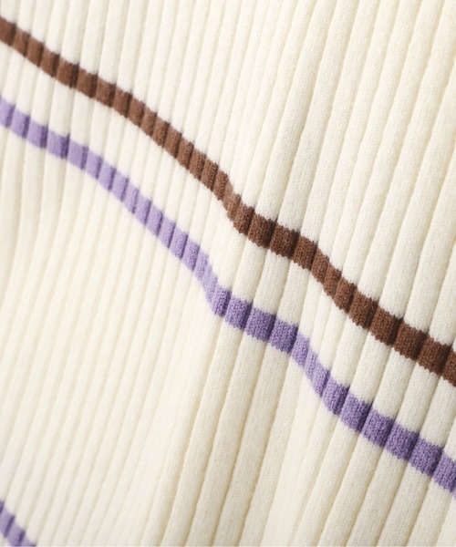 N.（N. Natural Beauty Basic）（エヌエヌナチュラルビューティーベーシック）の「【横田ひかるさん着用】◆マルチボーダーハイネックリブニット（ニット/セーター・レディース・ベージュ/グレー/オフホワイト・MEDIUM）」の20枚目の写真