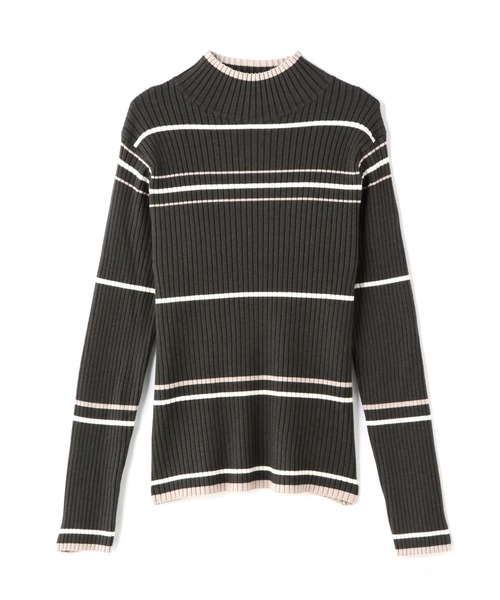 N.（N. Natural Beauty Basic）（エヌエヌナチュラルビューティーベーシック）の「【横田ひかるさん着用】◆マルチボーダーハイネックリブニット（ニット/セーター・レディース・ベージュ/グレー/オフホワイト・MEDIUM）」の21枚目の写真