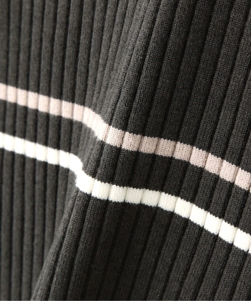 N.（N. Natural Beauty Basic）（エヌエヌナチュラルビューティーベーシック）の「【横田ひかるさん着用】◆マルチボーダーハイネックリブニット（ニット/セーター・レディース・ベージュ/グレー/オフホワイト・MEDIUM）」の22枚目の写真