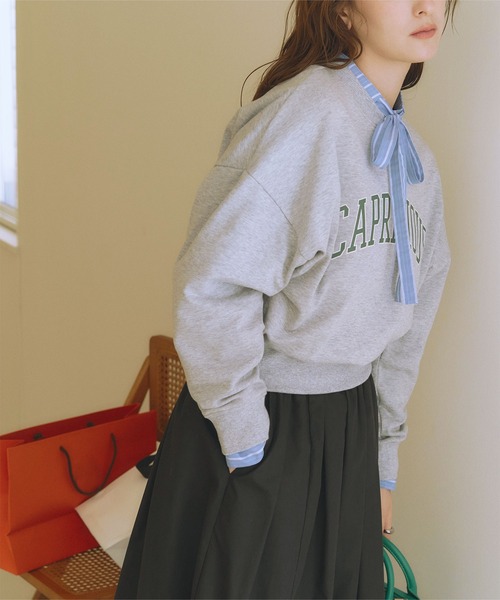 titivate（ティティベイト）の「ﾘﾎﾞﾝ付ｼｬﾂﾌﾞﾗｳｽ（シャツ/ブラウス・レディース・ブルー/ピンク/オフホワイト・FREE）」の2枚目の写真