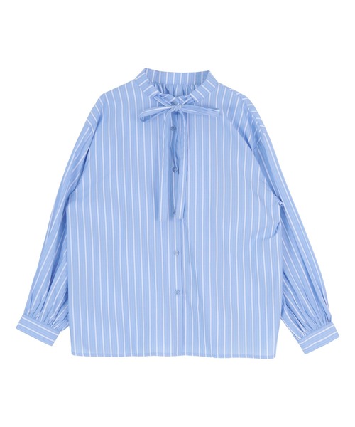 titivate（ティティベイト）の「ﾘﾎﾞﾝ付ｼｬﾂﾌﾞﾗｳｽ（シャツ/ブラウス・レディース・ブルー/ピンク/オフホワイト・FREE）」の5枚目の写真