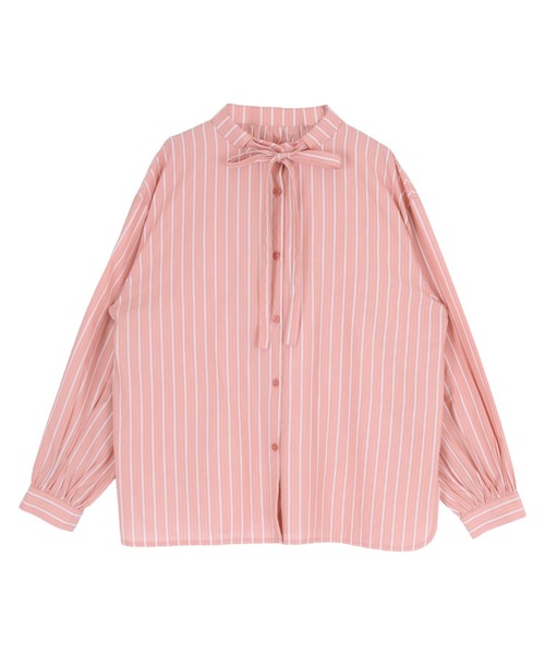 titivate（ティティベイト）の「ﾘﾎﾞﾝ付ｼｬﾂﾌﾞﾗｳｽ（シャツ/ブラウス・レディース・ブルー/ピンク/オフホワイト・FREE）」の6枚目の写真