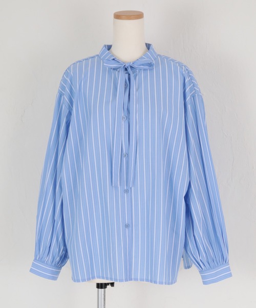 titivate（ティティベイト）の「ﾘﾎﾞﾝ付ｼｬﾂﾌﾞﾗｳｽ（シャツ/ブラウス・レディース・ブルー/ピンク/オフホワイト・FREE）」の16枚目の写真