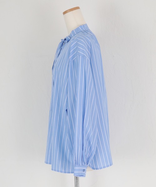 titivate（ティティベイト）の「ﾘﾎﾞﾝ付ｼｬﾂﾌﾞﾗｳｽ（シャツ/ブラウス・レディース・ブルー/ピンク/オフホワイト・FREE）」の17枚目の写真