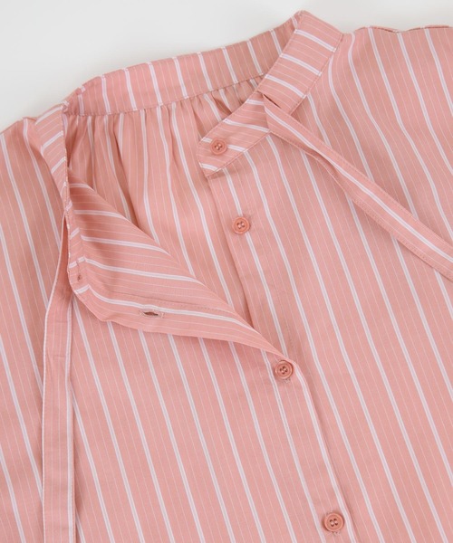 titivate（ティティベイト）の「ﾘﾎﾞﾝ付ｼｬﾂﾌﾞﾗｳｽ（シャツ/ブラウス・レディース・ブルー/ピンク/オフホワイト・FREE）」の20枚目の写真