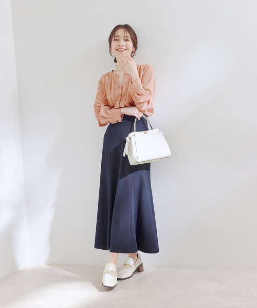 VIS(ビス)の「【洗える・防シワ】フロントタック長袖ブラウス(シャツ/ブラウス・レディース・ホワイト/ブラック/ピンク/ライトグリーン/ラベンダー/ホワイト系その他/ピンク系その他・L/M)」の18枚目の写真