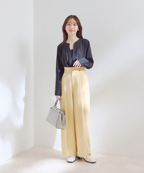 VIS(ビス)の「【洗える・防シワ】フロントタック長袖ブラウス(シャツ/ブラウス・レディース・ホワイト/ブラック/ピンク/ライトグリーン/ラベンダー/ホワイト系その他/ピンク系その他・L/M)」の21枚目の写真