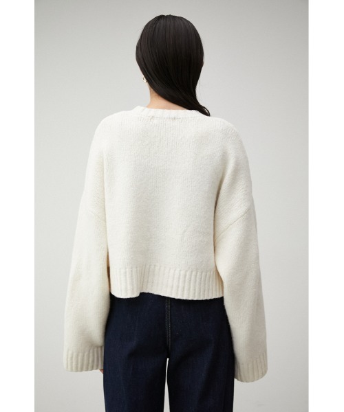 AZUL by moussy（アズールバイマウジー）の「2WAY BUTTON DESIGN SLEEVE KNIT/2WAYボタンデザインスリーブニット（ニット/セーター・レディース・オフホワイト/グレー/ネイビー・FREE）」の10枚目の写真