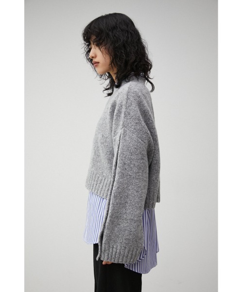 AZUL by moussy（アズールバイマウジー）の「2WAY BUTTON DESIGN SLEEVE KNIT/2WAYボタンデザインスリーブニット（ニット/セーター・レディース・オフホワイト/グレー/ネイビー・FREE）」の19枚目の写真