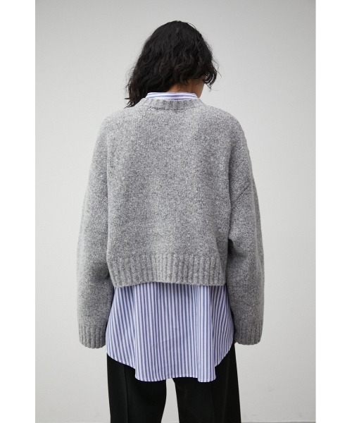 AZUL by moussy（アズールバイマウジー）の「2WAY BUTTON DESIGN SLEEVE KNIT/2WAYボタンデザインスリーブニット（ニット/セーター・レディース・オフホワイト/グレー/ネイビー・FREE）」の20枚目の写真