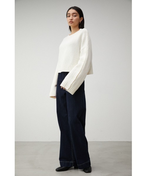 AZUL by moussy（アズールバイマウジー）の「2WAY BUTTON DESIGN SLEEVE KNIT/2WAYボタンデザインスリーブニット（ニット/セーター・レディース・オフホワイト/グレー/ネイビー・FREE）」の7枚目の写真
