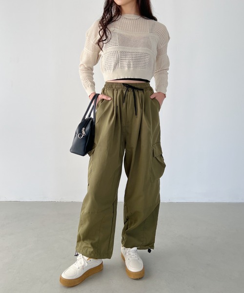 CLEA(クレア)の「かぎ編みニットクロップド丈プルオーバー(ニット/セーター・レディース・ベージュ/ホワイト/ブラック・FREE)」の22枚目の写真