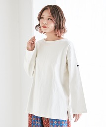 CUBE SUGAR | 無地コットン天竺ボートネックプルオーバー(Tシャツ/カットソー)