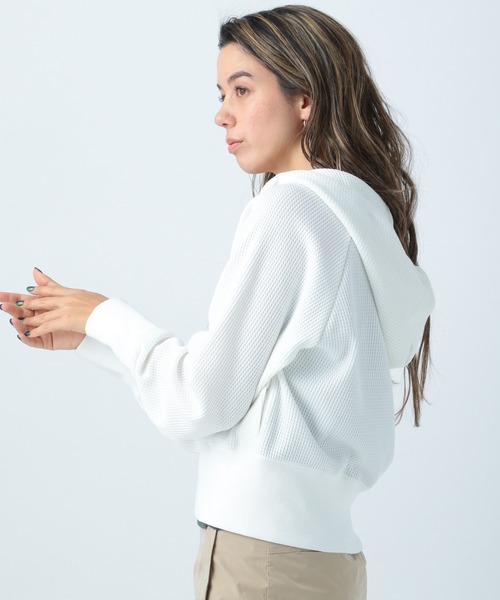 BAYFLOW（ベイフロー）の「ワッフルパーカー（パーカー・レディース・チャコール/グレイッシュベージュ/オフホワイト・FREE）」の8枚目の写真