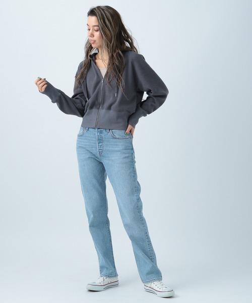 BAYFLOW（ベイフロー）の「ワッフルパーカー（パーカー・レディース・チャコール/グレイッシュベージュ/オフホワイト・FREE）」の9枚目の写真