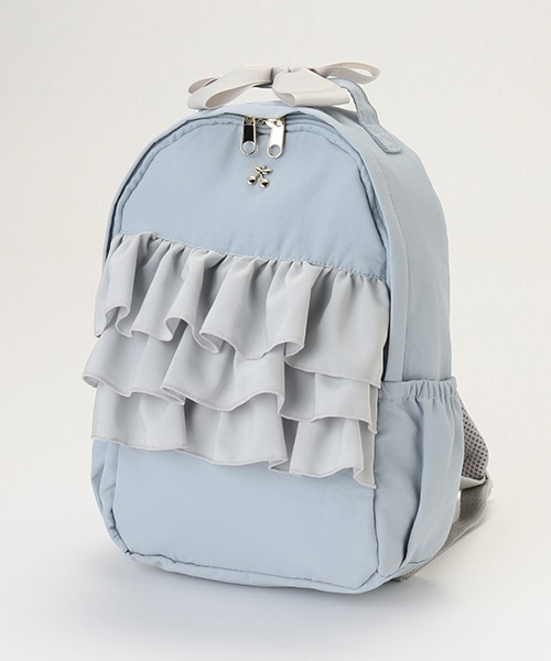 petit main（プティマイン）の「シフォンフリルリュック（バックパック/リュック・キッズ・アイボリー/ライトピンク/サックスブルー・S/M）」の2枚目の写真