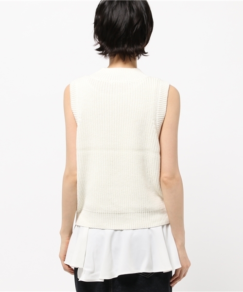 DouDou（ドゥドゥ）の「【DouDou】インナーペプラムタンク付ニット（ニット/セーター・レディース・オフホワイト/カーキ/ブラック・FREE）」の13枚目の写真