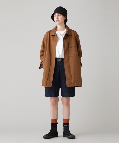 MHL.(エムエイチエル)の「WASHED VINTAGE COTTON POPLIN(ハット・レディース・ブラック/カーキ・FREE)」の7枚目の写真