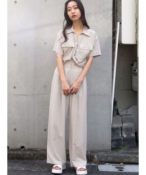 EMODA(エモダ)の「スーパーハイウエストワイドパンツ(その他パンツ・レディース・ブラック/その他/ベージュ・SMALL/MEDIUM)」の13枚目の写真