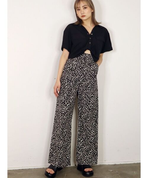 EMODA(エモダ)の「スーパーハイウエストワイドパンツ(その他パンツ・レディース・ブラック/その他/ベージュ・SMALL/MEDIUM)」の14枚目の写真