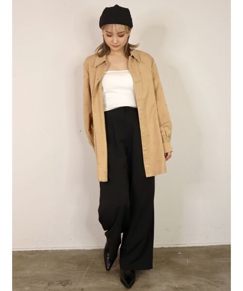 EMODA(エモダ)の「スーパーハイウエストワイドパンツ(その他パンツ・レディース・ブラック/その他/ベージュ・SMALL/MEDIUM)」の6枚目の写真