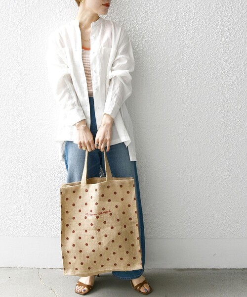 MAISON BENGAL（マイソンベンガル）の「【SHIPS any別注】MAISON BENGAL: ドット マルシェ トートバッグ（トートバッグ・レディース・ブラック/キャメル・ONE SIZE）」の17枚目の写真