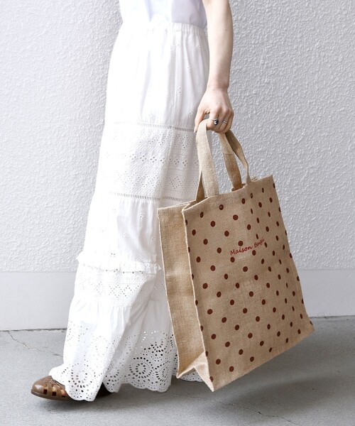 MAISON BENGAL（マイソンベンガル）の「【SHIPS any別注】MAISON BENGAL: ドット マルシェ トートバッグ（トートバッグ・レディース・ブラック/キャメル・ONE SIZE）」の16枚目の写真