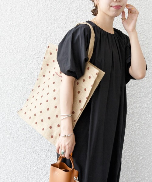 MAISON BENGAL（マイソンベンガル）の「【SHIPS any別注】MAISON BENGAL: ドット マルシェ トートバッグ（トートバッグ・レディース・ブラック/キャメル・ONE SIZE）」の18枚目の写真