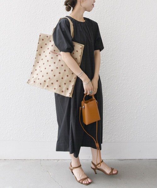 MAISON BENGAL（マイソンベンガル）の「【SHIPS any別注】MAISON BENGAL: ドット マルシェ トートバッグ（トートバッグ・レディース・ブラック/キャメル・ONE SIZE）」の19枚目の写真