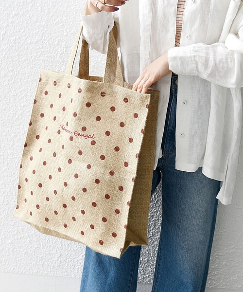 MAISON BENGAL（マイソンベンガル）の「【SHIPS any別注】MAISON BENGAL: ドット マルシェ トートバッグ（トートバッグ・レディース・ブラック/キャメル・ONE SIZE）」の22枚目の写真