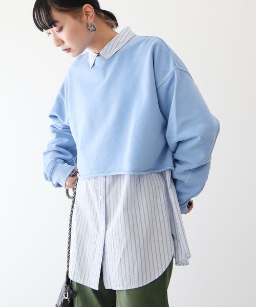 KBFピグメントクロップド裏毛プルオーバー