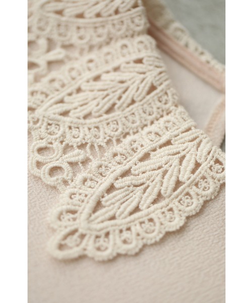 cawaii（カワイイ）の「美しい手仕事レース襟の異素材合わせプルオーバートップス 長袖（シャツ/ブラウス・レディース・ピンク・FREE）」の7枚目の写真