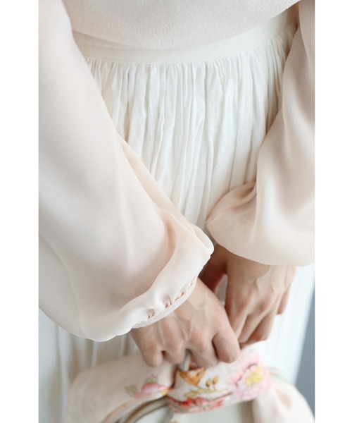 cawaii（カワイイ）の「美しい手仕事レース襟の異素材合わせプルオーバートップス 長袖（シャツ/ブラウス・レディース・ピンク・FREE）」の14枚目の写真