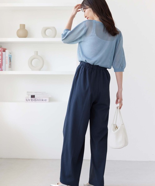 fifth(フィフス)の「ドロストワイドパンツ(その他パンツ・レディース・ベージュ/ネイビー・M)」の4枚目の写真