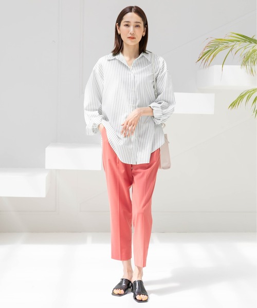 GLOBAL WORK（グローバルワーク）の「お手入れらくらくフレンチリネンシャツ/163473（シャツ/ブラウス・レディース・サックスブルー/ブラウン系その他/ピンク系その他/グレイッシュベージュ/ライトブルー/オフホワイト/ネイビー系/パープル系その他/ライトグリーン/グリーン系その他/オレンジ系その他・MEDIUM/LARGE）」の20枚目の写真